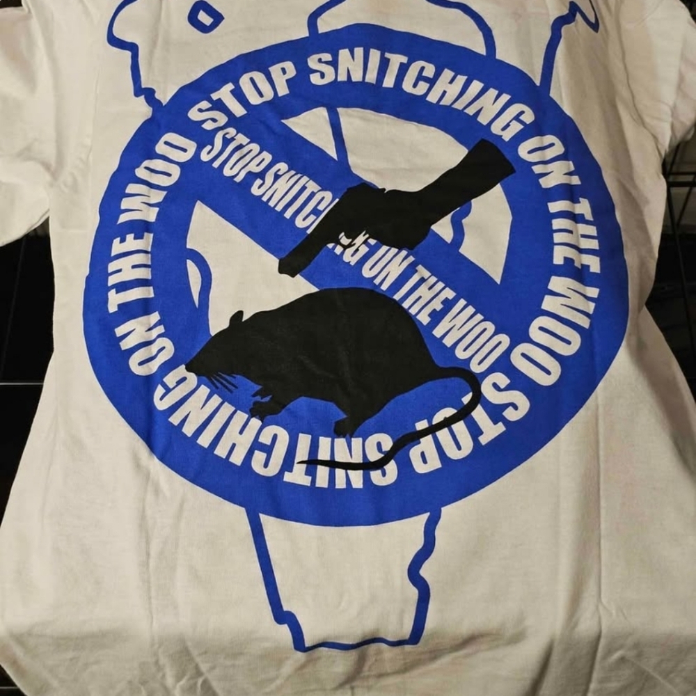 VLONE X POP SMOKE STOP SNITCHING ON THE WOO NEW SIZE SMALL OR XLG